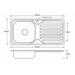 CHIUVETA INOX 1C+1P 75X40X14CM STG
