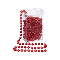 XMAS GHIRLANDA PERLE ROSII 10MMX5M 184127
