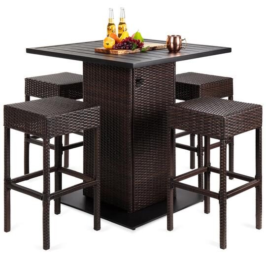 MOB.GR.SET BAR RT-20901 5PCS MET-RATTAN 1M+4S