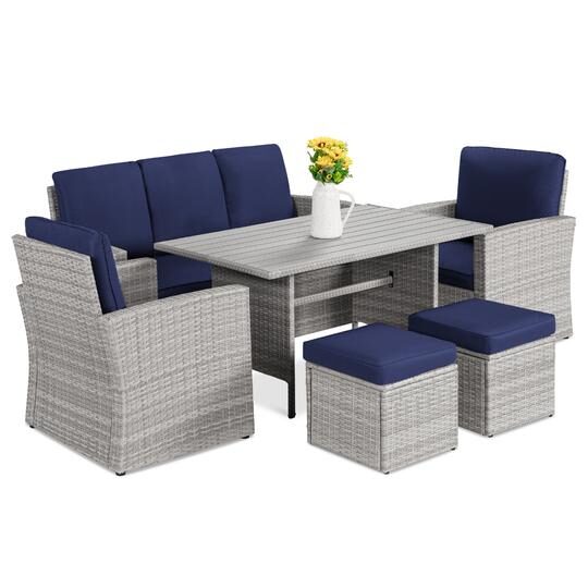 MOB.GR.SET DINING RS-2020054 6PCS MET-RATTAN