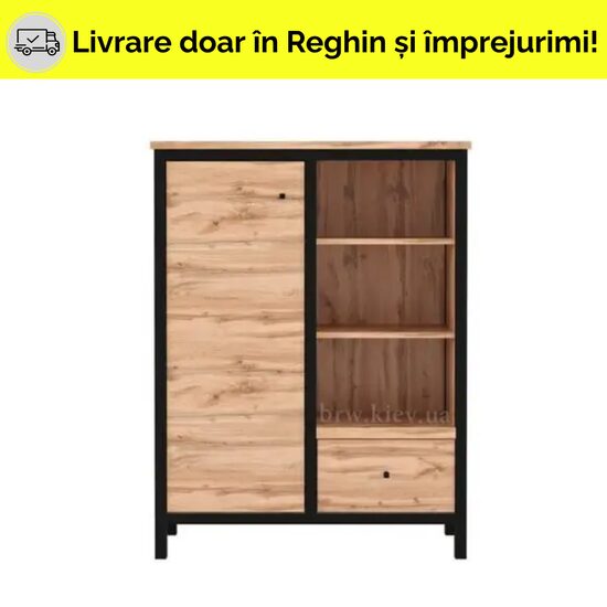 CHOS 003 COMODA KOM1D1S STEJAR TAHO/NEGRU