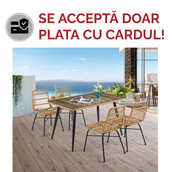 SET MASA+4SCAUNE KJF0013 NATURAL RATTAN