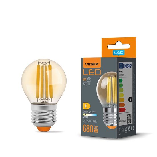 BEC LED VIDEX E27 G45 6W FIL AMBER WW VLE-G45FA-06272