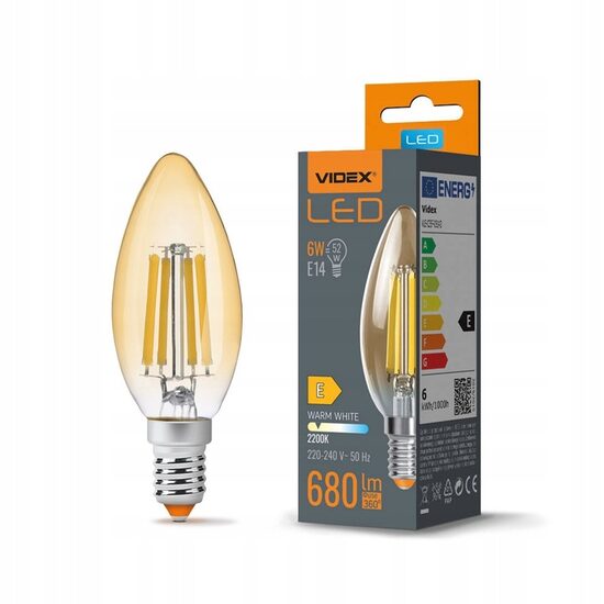 BEC LED VIDEX E14 C35 6W FIL AMBER WW VLE-C35FA-06142