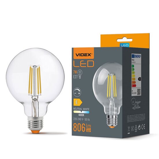 BEC LED VIDEX E27 G95 7W FIL DIM NW VLE-G95FD-07274