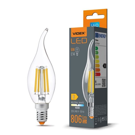 BEC LED VIDEX E14 C35 6W FIL FLAME NW VLE-C35FT-06144