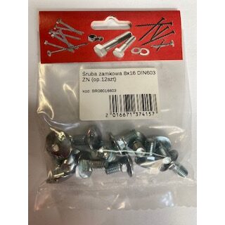 SURUB CAP BOMBAT TORBANT 8X16 DIN603 12B 0801640605KM
