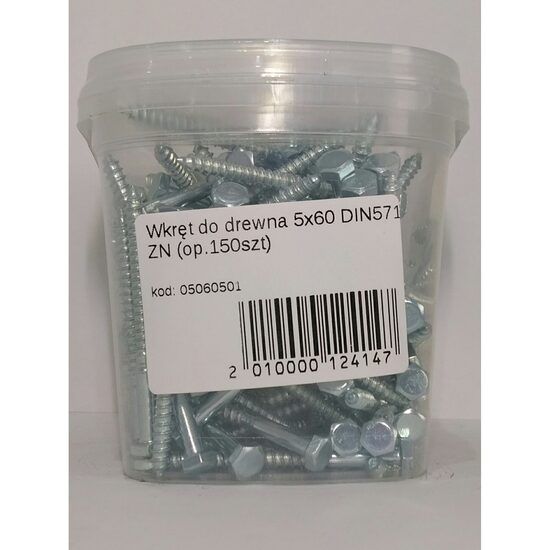 SURUB LEMN HEX.5X60 DIN571 150B 0506050105KD