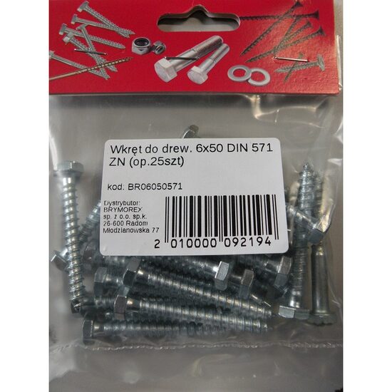 SURUB LEMN HEX.6X50 DIN571 25B 0605050105KM