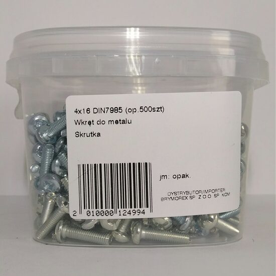 SURUB CAP BOMBAT 4X16 DIN7985 500B 0401620205KD