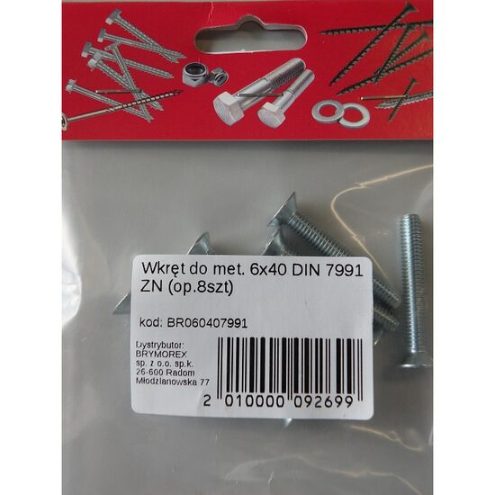 SURUB CAP INECAT 6X40 INBUS DIN7991 8B BR060407991