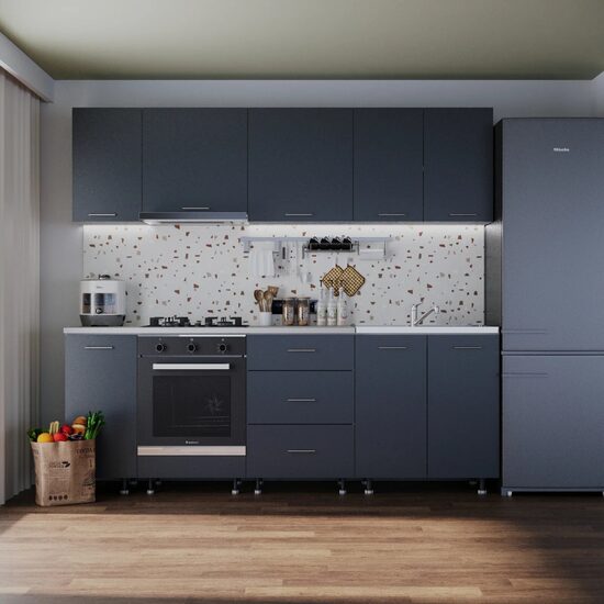 BUCATARIE SENA 2.4M ALB/ANTRACIT