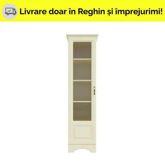 BOSTON PENAR VITRINA 1D1S STANGA IVORY/VANILIE SUPREMAT MDF