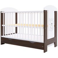 Patut copii din lemn Hubners Calisto Ursulet 120x60 cm maro