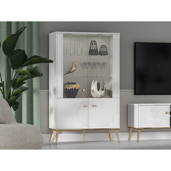 GOLDIN 03 VITRINA 2D ALB/ALB LUCIOS