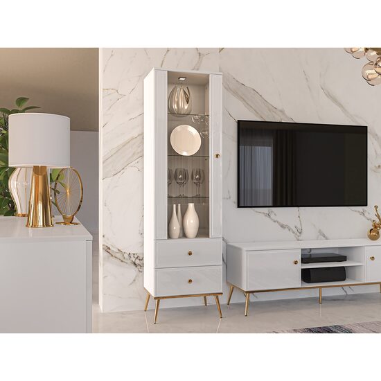 GOLDIN 02 VITRINA ALB/ALB LUCIOS