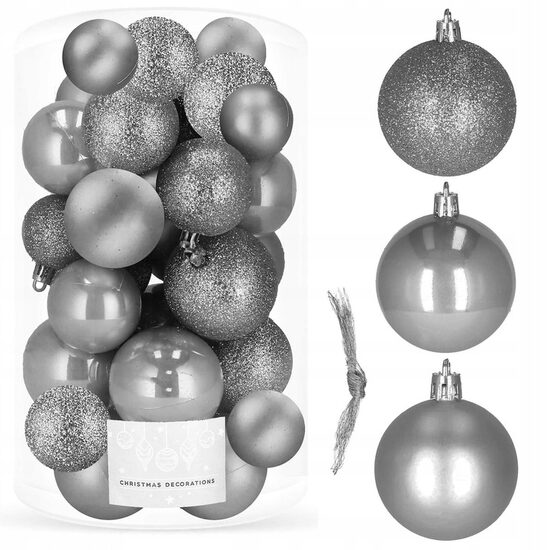 XMAS GLOBURI 4/5/6CM 30BUC MIX GRI CA0173