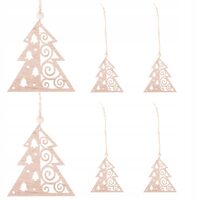 XMAS DECOR LEMN BRAD 6BUC CA0662