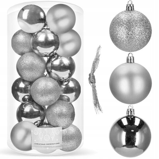 XMAS GLOBURI 4CM 20BUC MIX ARGINTIU CA0095