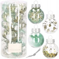 XMAS GLOBURI 5CM 24BUC MIX VERDE-AURIU CA0887