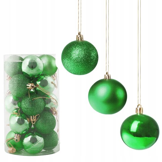 XMAS GLOBURI 4CM 20BUC MIX VERDE CA0099