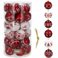 XMAS GLOBURI 7CM 30BUC MIX ROSU-ALB CA0150