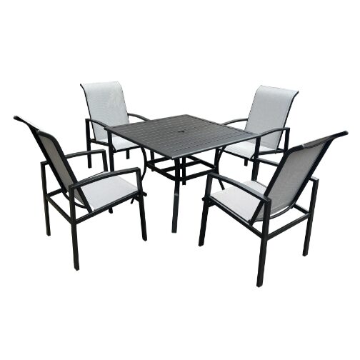 MOB.GR.DINING SET BLACK M+4S JH-126