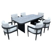 MOB.GR.DINING SET GREY M+6S JH-040