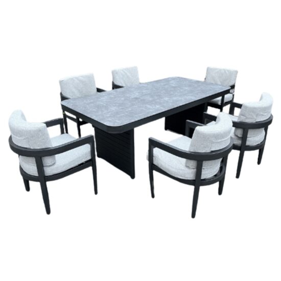 MOB.GR.DINING SET GREY M+6S JH-040