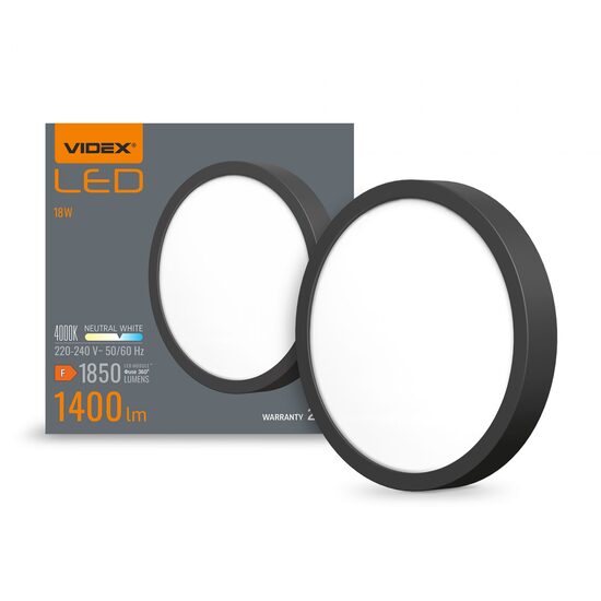 CORP ILUM.VIDEX-DOWNLIGHT-LED-DLRS-BLACK-18W-NW VLE-DLRS-184B