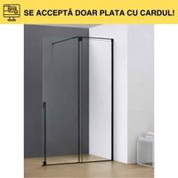 PARAVAN DUS BLACK EVO-6604-2-100BL 1000x2000