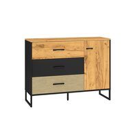 COLT 06 COMODA 1D3S CRAFT ZLOTY/CZARNY-STAL PREMIUM(STEJAR AURIU/NEGRU-OTEL)