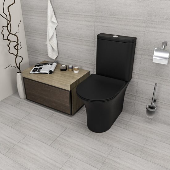 VAS WC COMPACT RIMLESS FLUSH B-2366A BLACK MATT