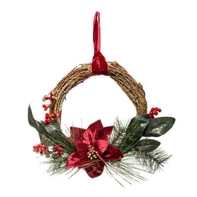 XMAS CORONITA POINSETTIA 38CM 176857 JJA 